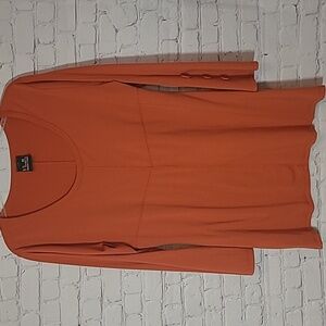 Rust Burnt Orange size L/XL Long Sleeve Scoop Neck Tunic Top